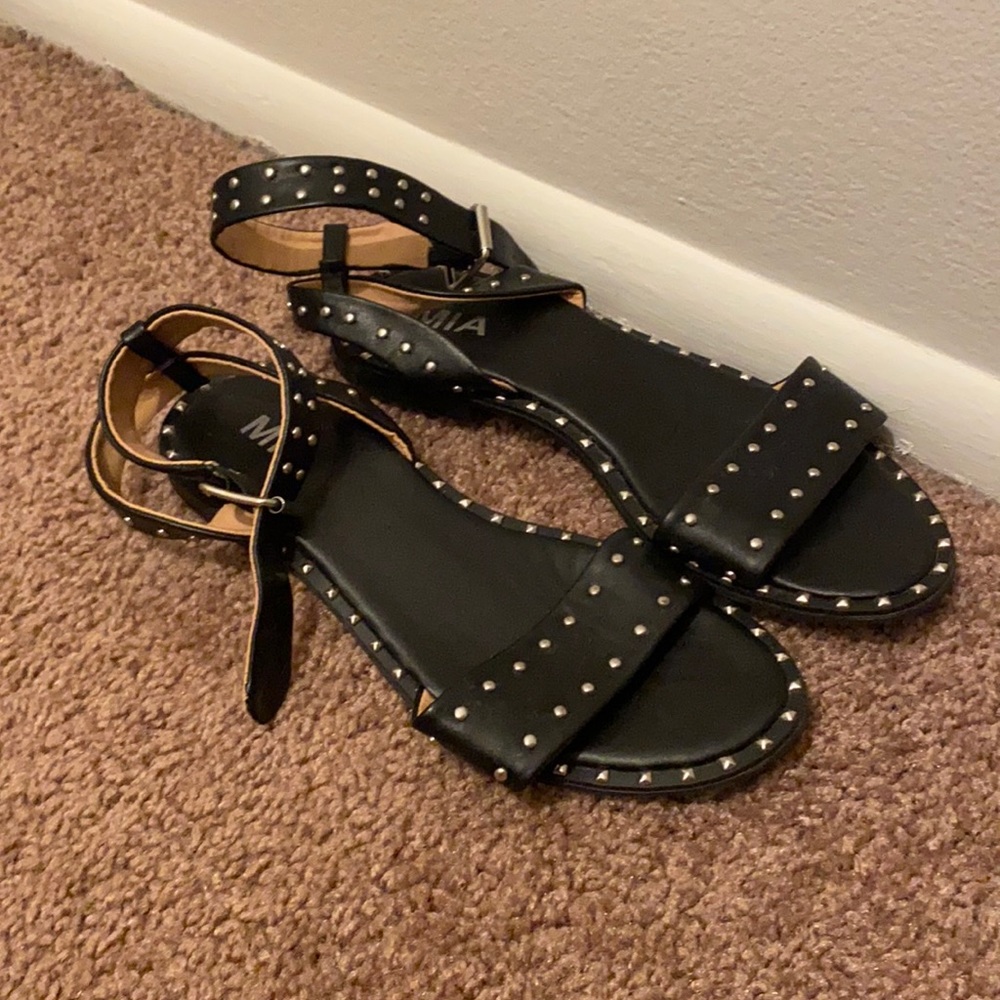 Black Studded Sandals